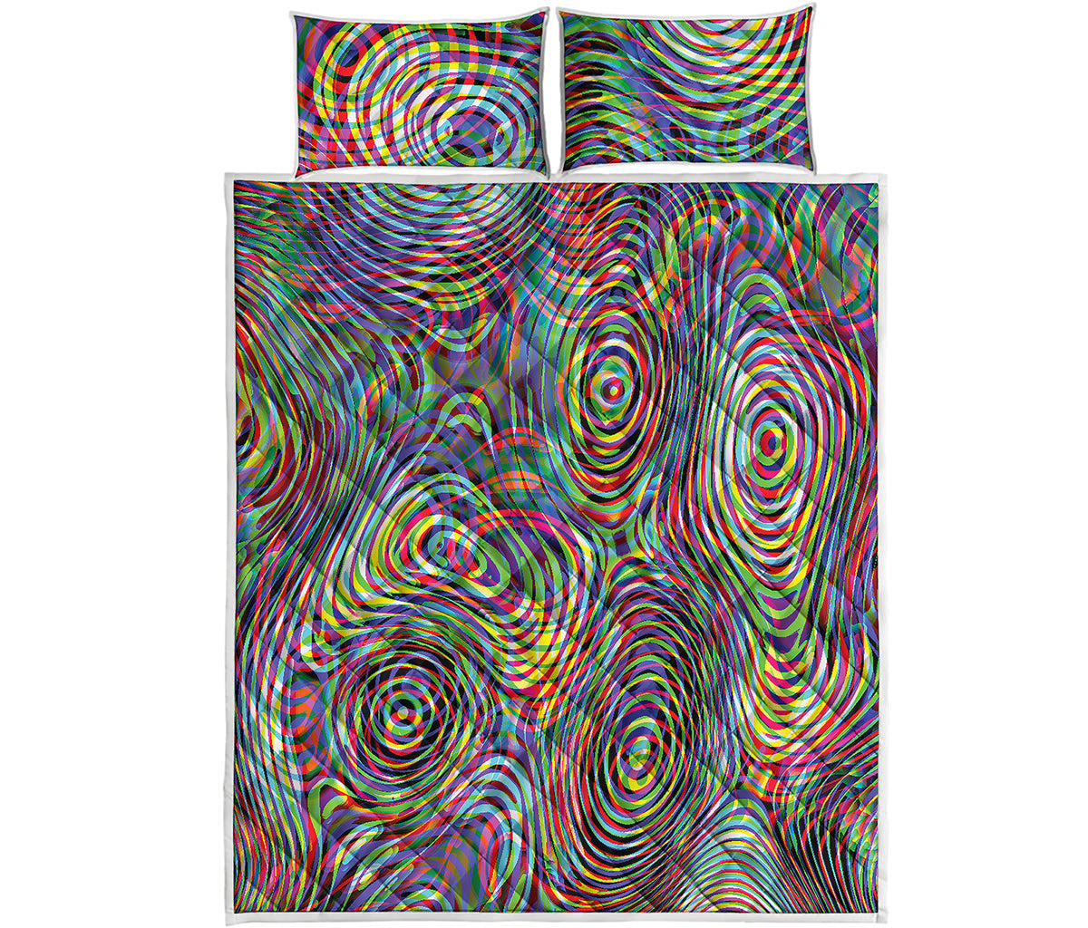 Multicolor Psychedelic Print Quilt Bed Set