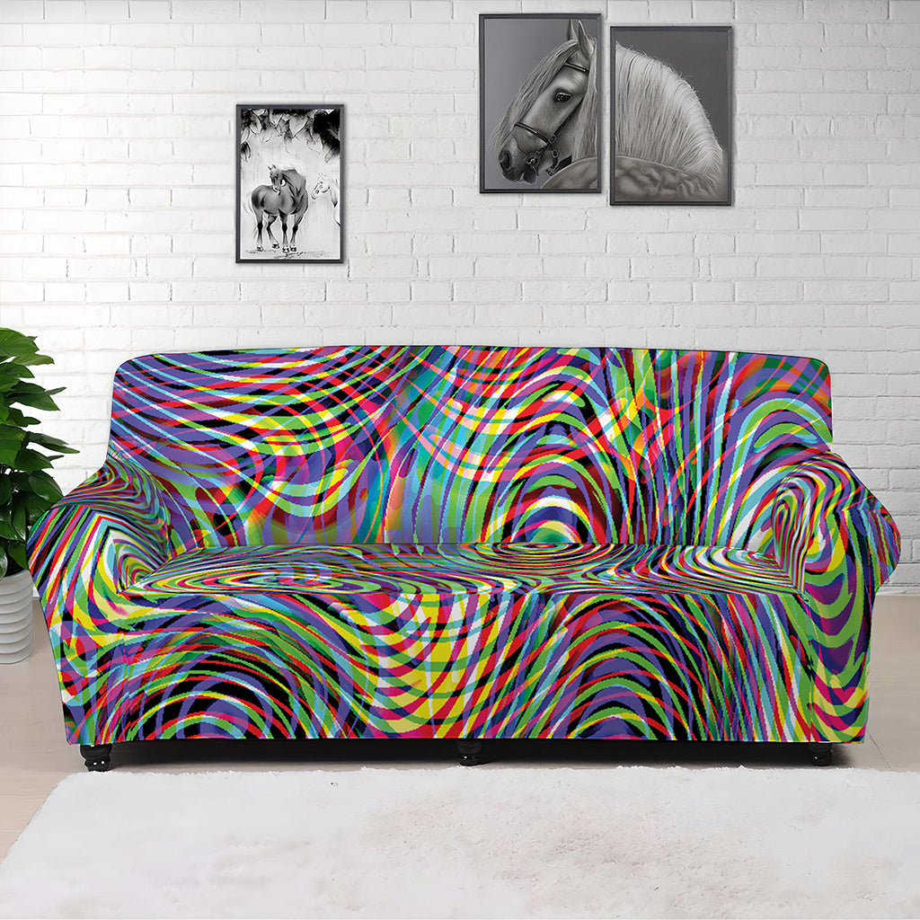 Multicolor Psychedelic Print Sofa Cover