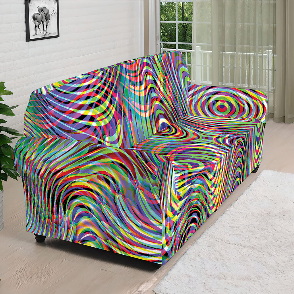 Multicolor Psychedelic Print Sofa Cover