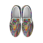Multicolor Psychedelic Print White Slip On Shoes