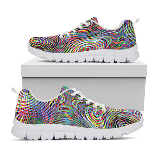 Multicolor Psychedelic Print White Sneakers