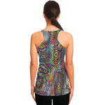 Multicolor Psychedelic Print Women's Racerback Tank Top