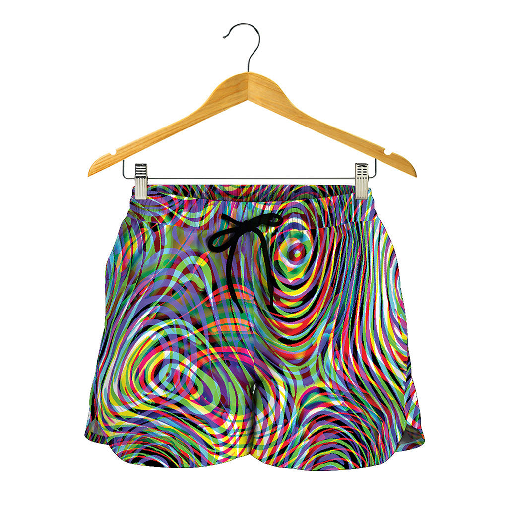 Multicolor Psychedelic Print Women's Shorts