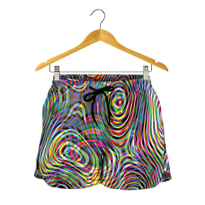 Multicolor Psychedelic Print Women's Shorts