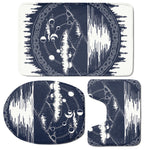 Mystical Lunar Phase Print 3 Piece Bath Mat Set