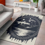 Mystical Lunar Phase Print Area Rug