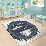 Mystical Lunar Phase Print Area Rug
