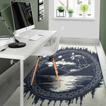 Mystical Lunar Phase Print Area Rug