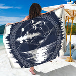 Mystical Lunar Phase Print Beach Sarong Wrap