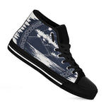 Mystical Lunar Phase Print Black High Top Shoes