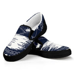 Mystical Lunar Phase Print Black Slip On Shoes