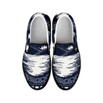 Mystical Lunar Phase Print Black Slip On Shoes