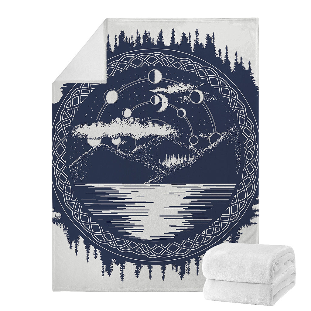 Mystical Lunar Phase Print Blanket