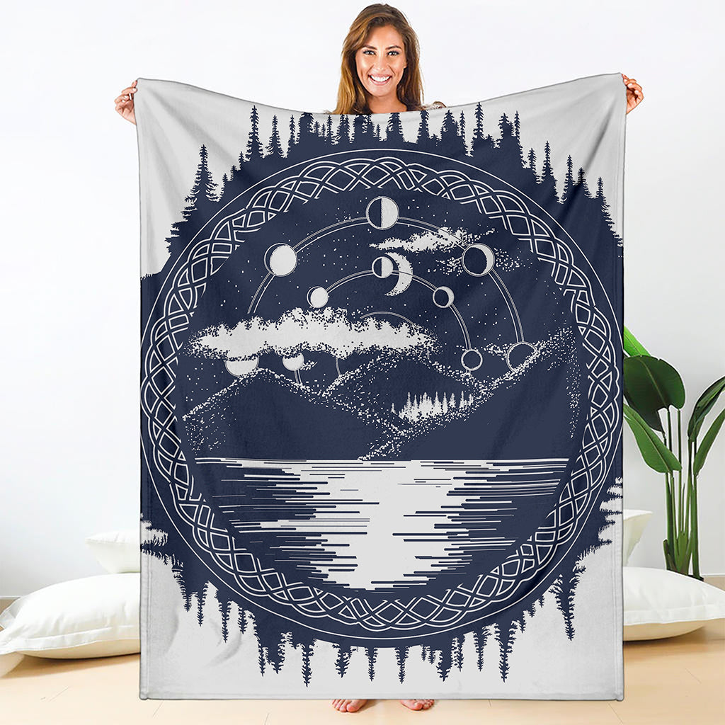 Mystical Lunar Phase Print Blanket