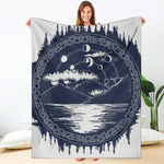 Mystical Lunar Phase Print Blanket