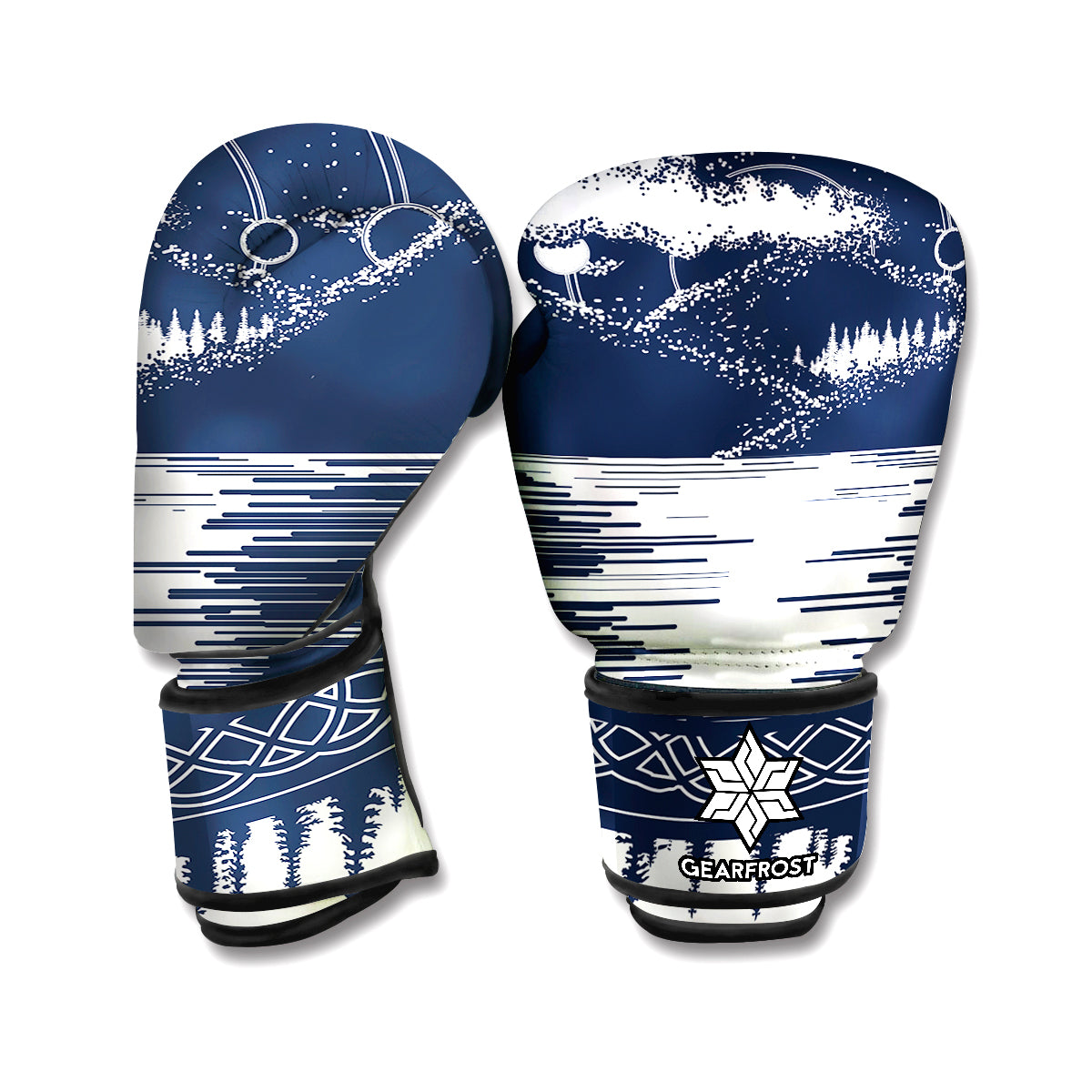 Mystical Lunar Phase Print Boxing Gloves
