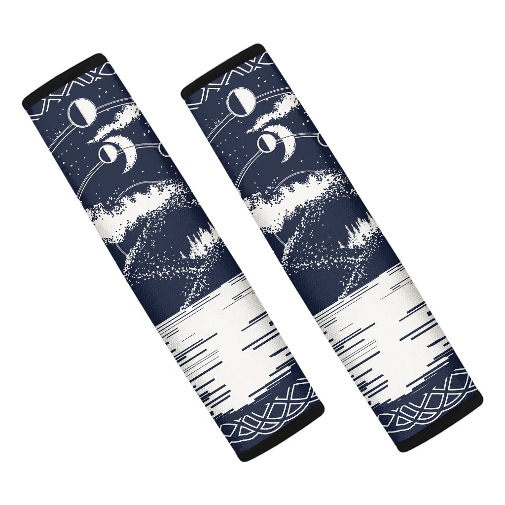 Mystical Lunar Phase Print Car Seat Belt Covers