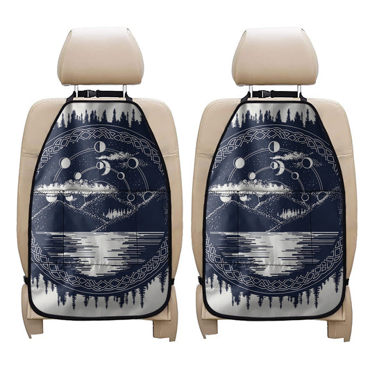 Mystical Lunar Phase Print Car Seat Organizers