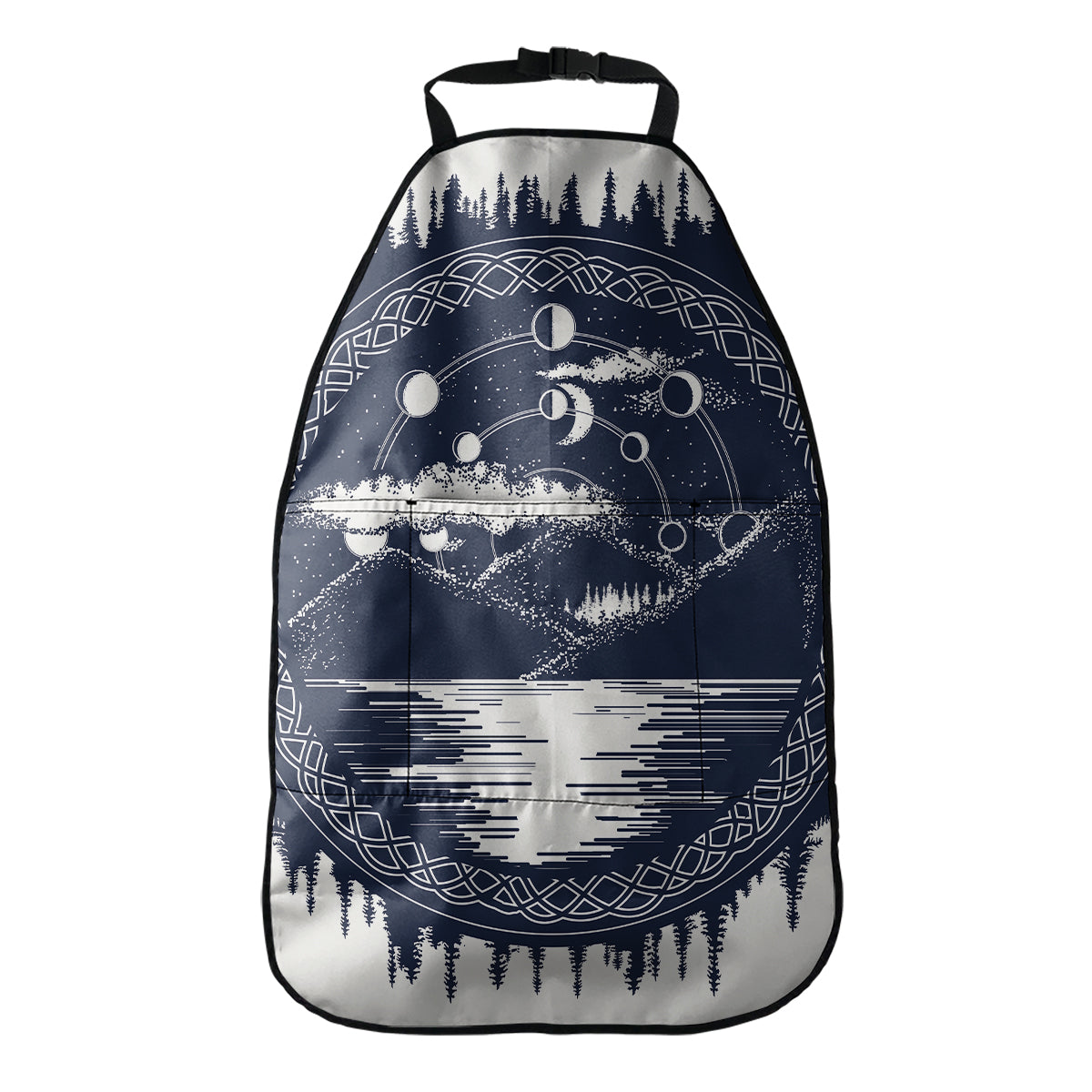 Mystical Lunar Phase Print Car Seat Organizers