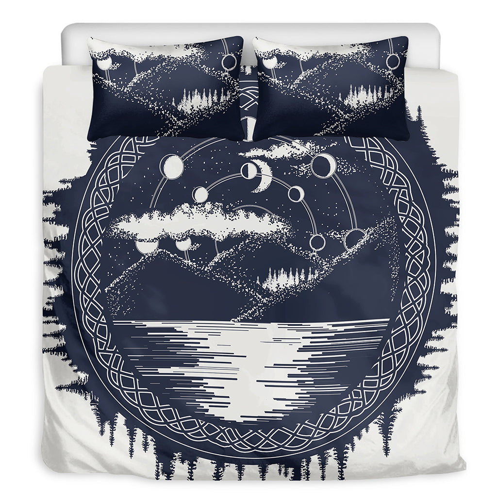 Mystical Lunar Phase Print Duvet Cover Bedding Set