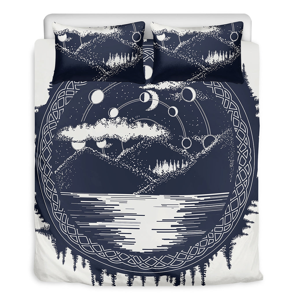 Mystical Lunar Phase Print Duvet Cover Bedding Set