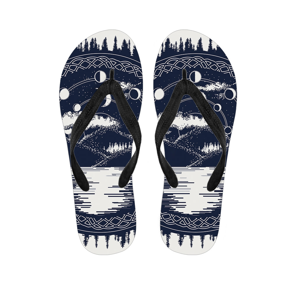 Mystical Lunar Phase Print Flip Flops