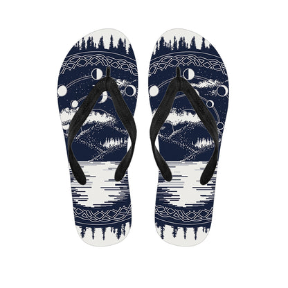 Mystical Lunar Phase Print Flip Flops