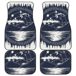 Mystical Lunar Phase Print Front and Back Car Floor Mats