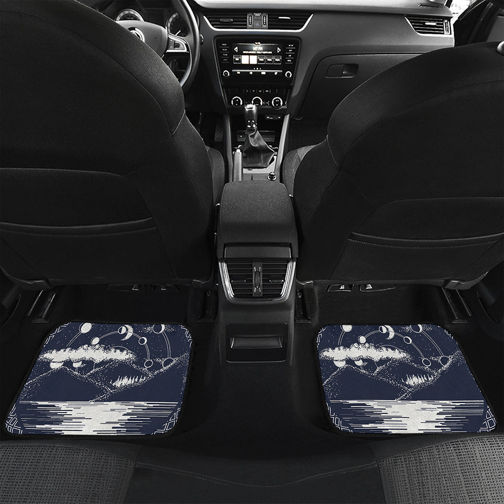 Mystical Lunar Phase Print Front and Back Car Floor Mats