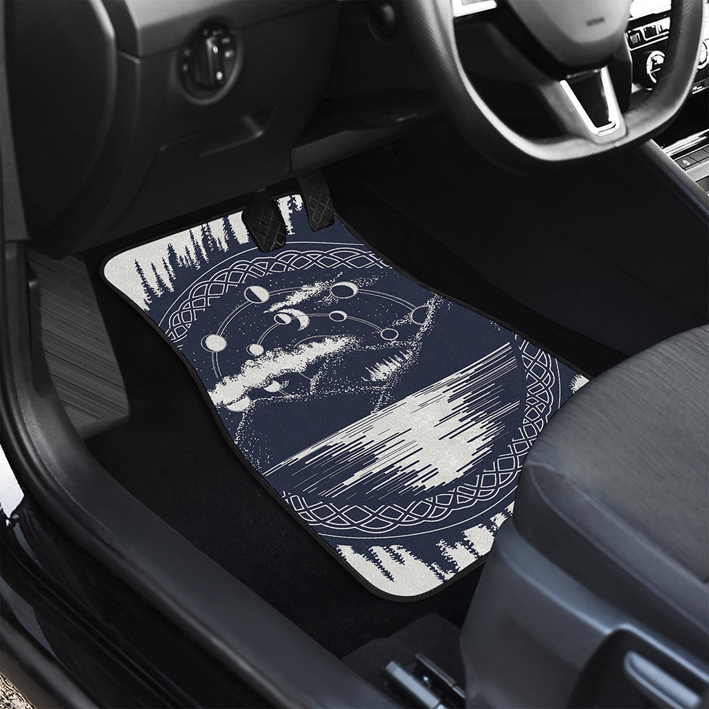 Mystical Lunar Phase Print Front and Back Car Floor Mats