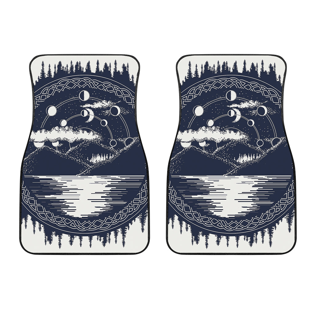 Mystical Lunar Phase Print Front Car Floor Mats