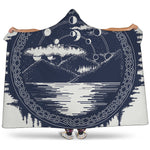 Mystical Lunar Phase Print Hooded Blanket