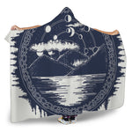 Mystical Lunar Phase Print Hooded Blanket