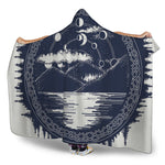Mystical Lunar Phase Print Hooded Blanket