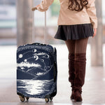 Mystical Lunar Phase Print Luggage Cover