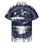 Mystical Lunar Phase Print Men's Short Sleeve Shirt