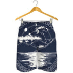 Mystical Lunar Phase Print Men's Shorts