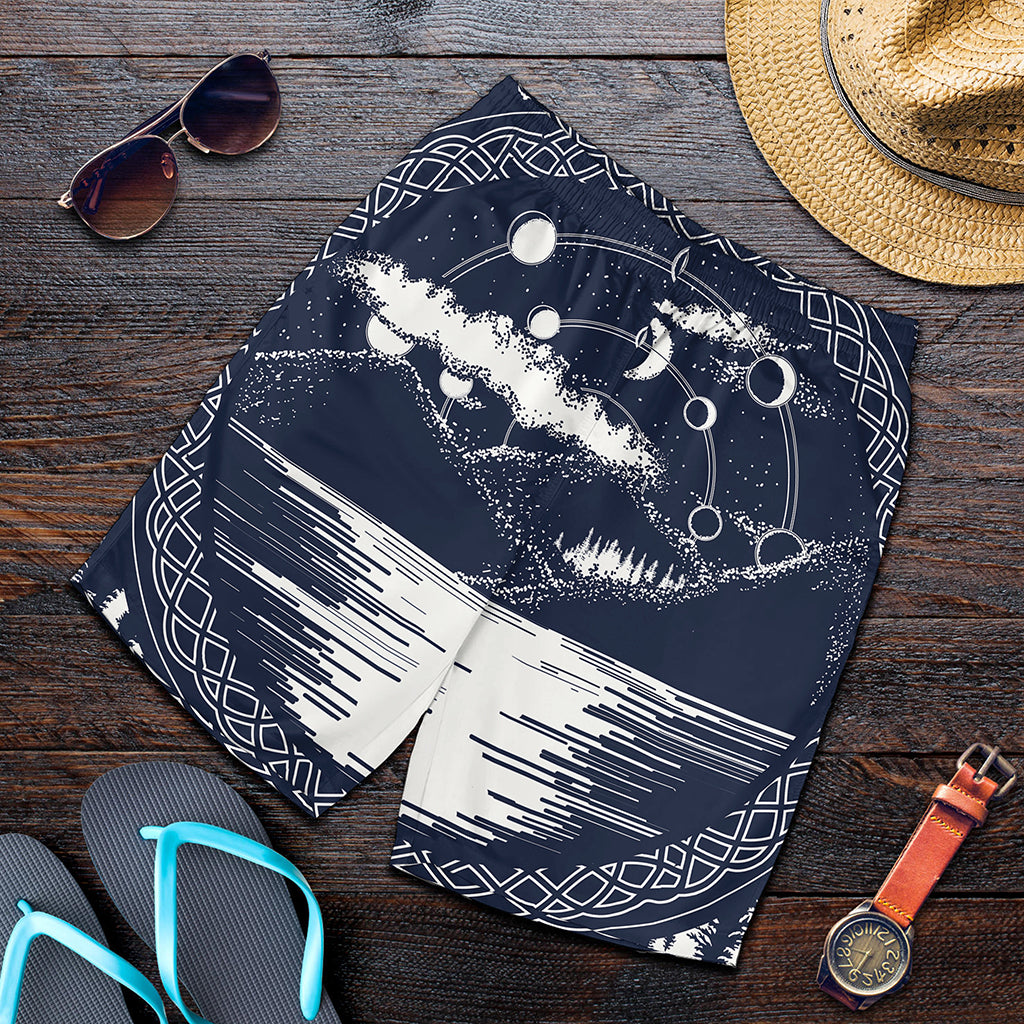 Mystical Lunar Phase Print Men's Shorts
