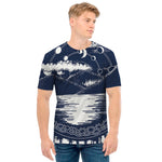 Mystical Lunar Phase Print Men's T-Shirt