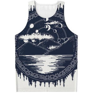 Mystical Lunar Phase Print Men's Tank Top