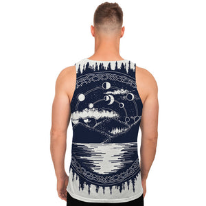 Mystical Lunar Phase Print Men's Tank Top