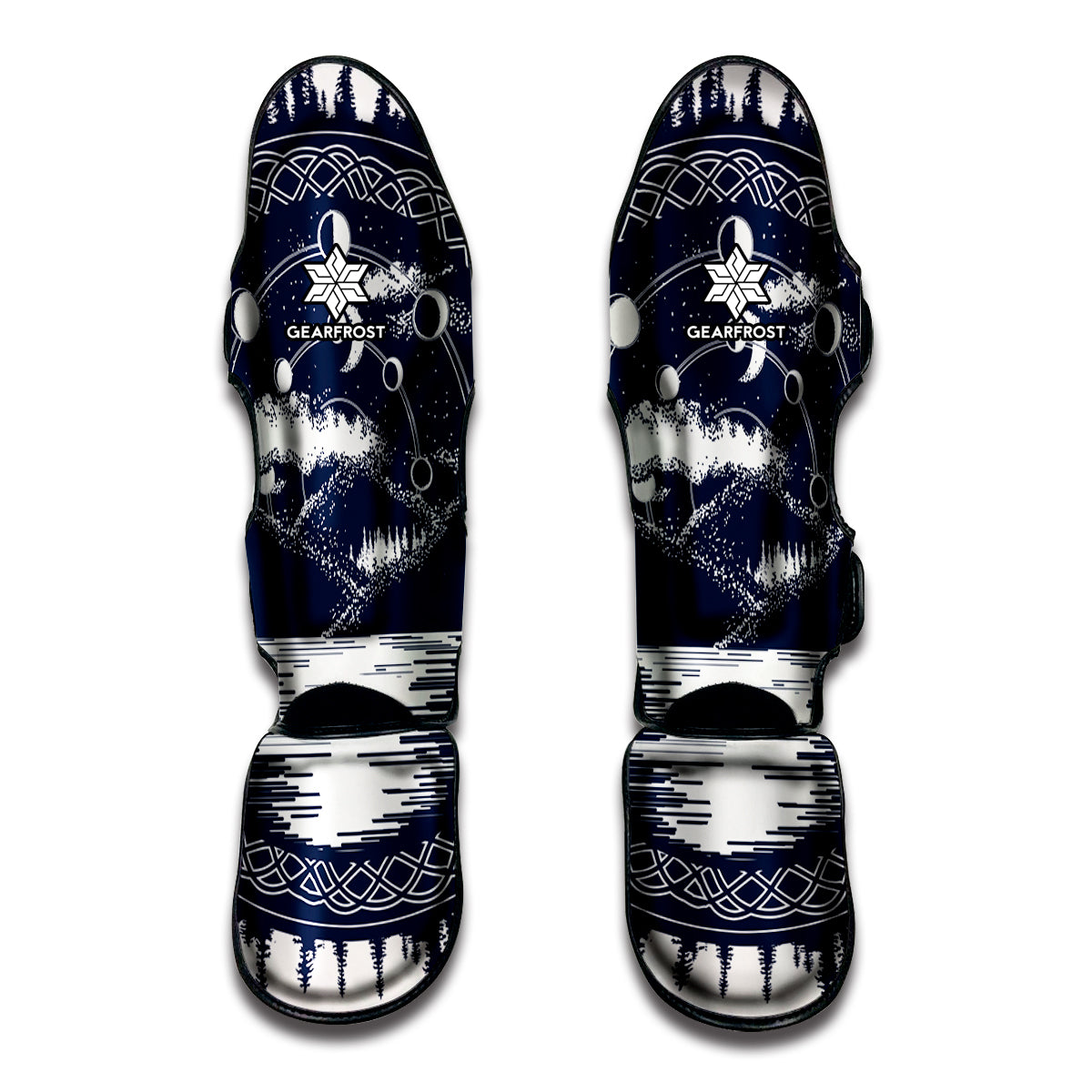 Mystical Lunar Phase Print Muay Thai Shin Guard