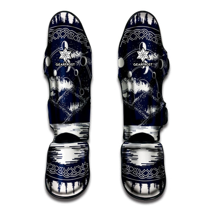Mystical Lunar Phase Print Muay Thai Shin Guard