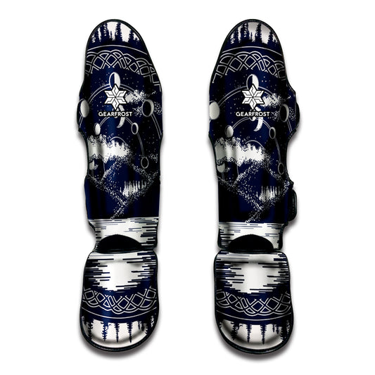 Mystical Lunar Phase Print Muay Thai Shin Guard