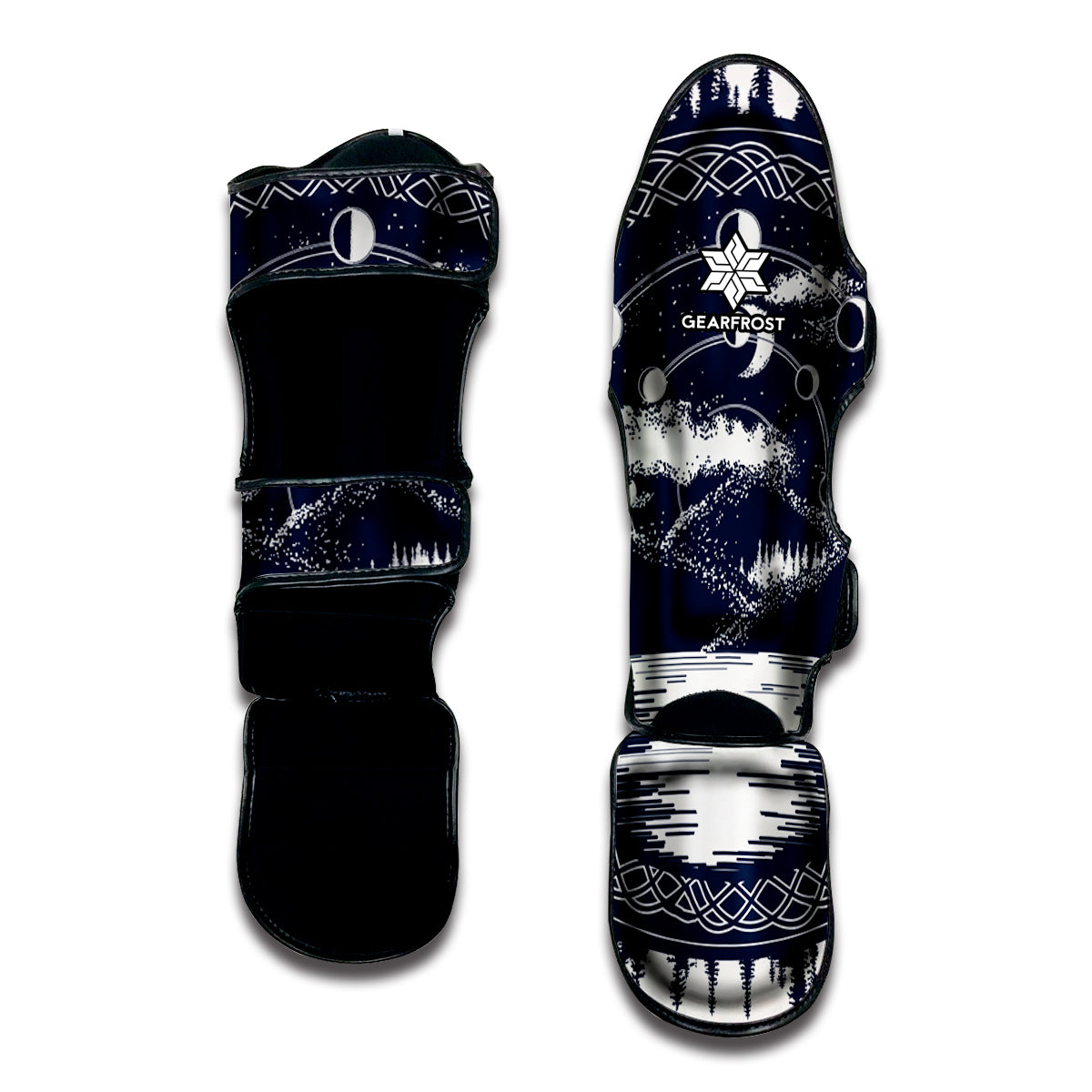 Mystical Lunar Phase Print Muay Thai Shin Guard