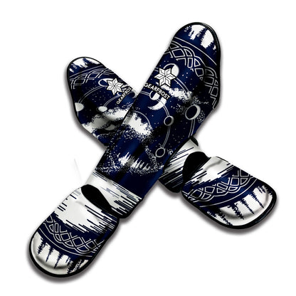 Mystical Lunar Phase Print Muay Thai Shin Guard