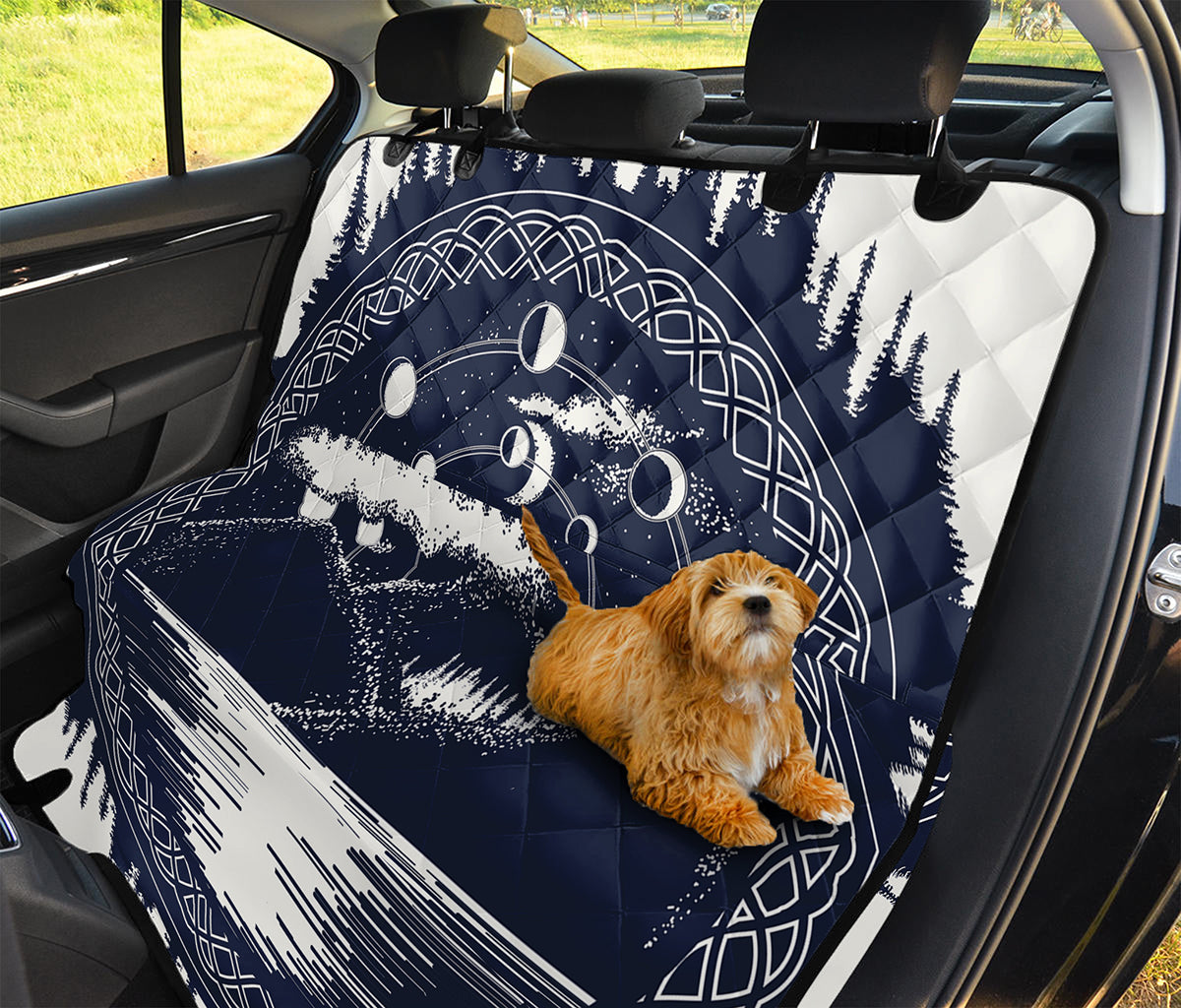 Mystical Lunar Phase Print Pet Car Back Seat Cover