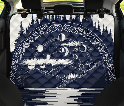 Mystical Lunar Phase Print Pet Car Back Seat Cover