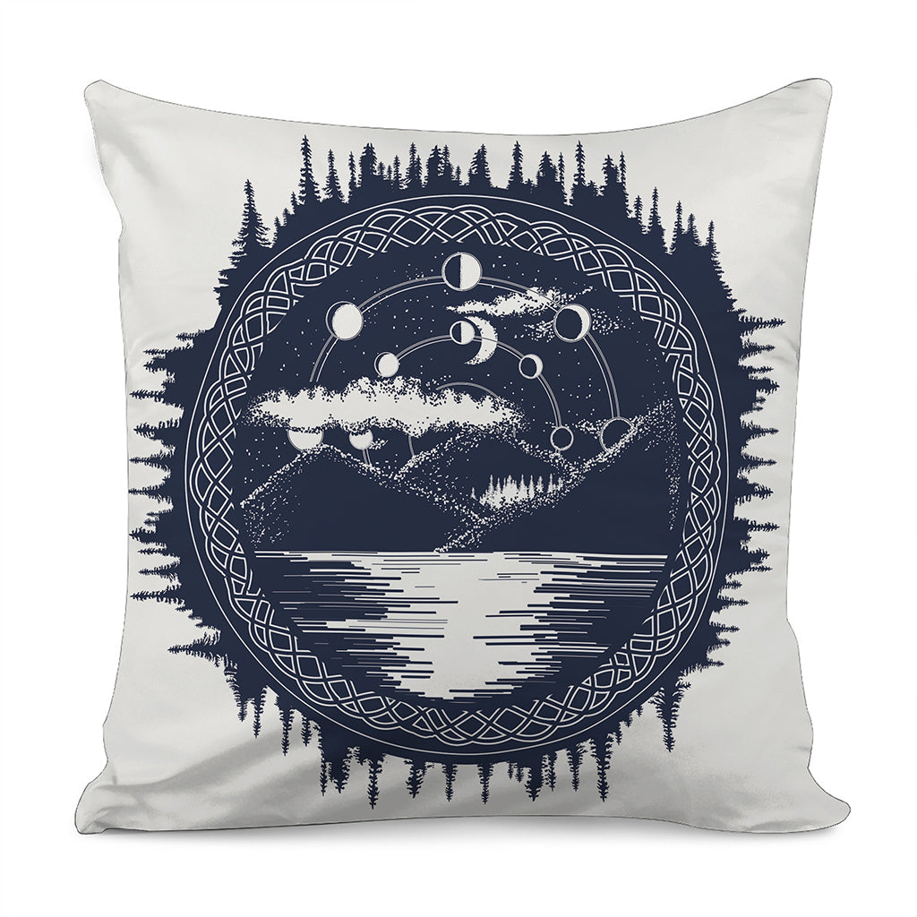 Mystical Lunar Phase Print Pillow Cover