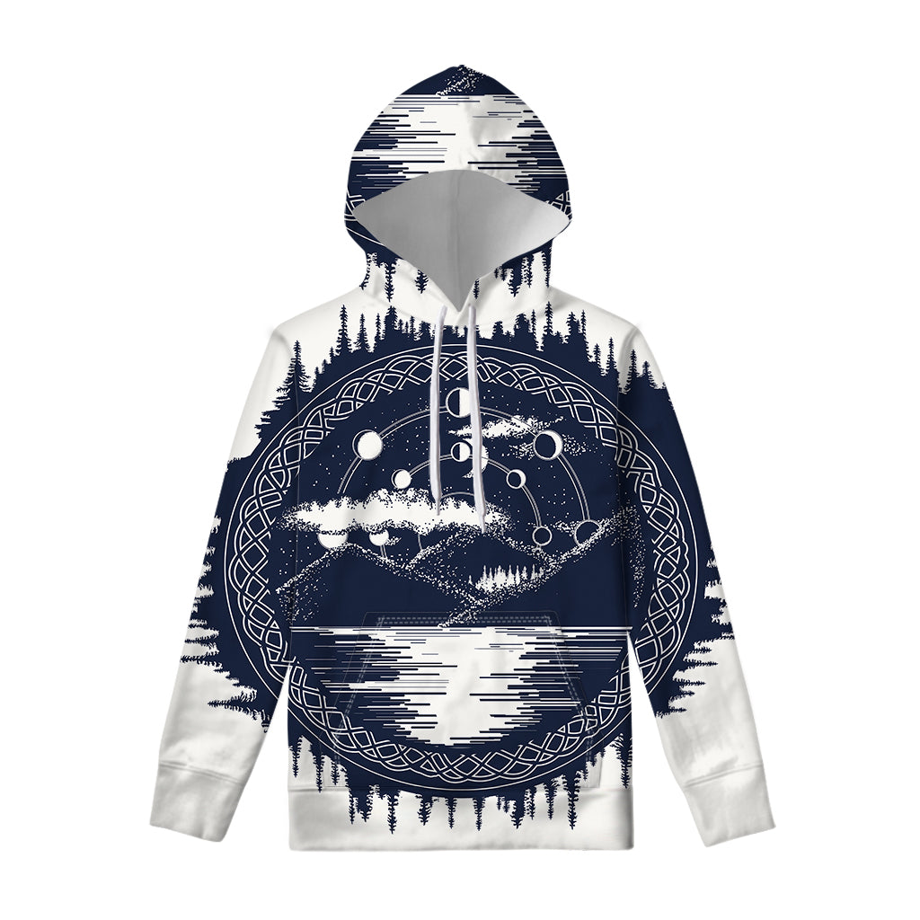 Mystical Lunar Phase Print Pullover Hoodie